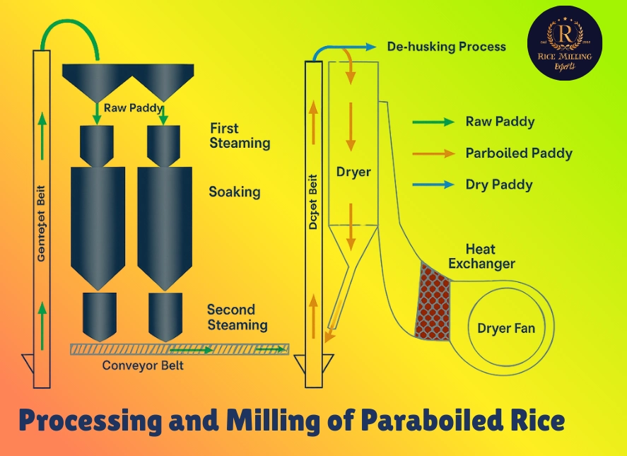 Processing and Milling of Paraboiled Rice Flow Chart